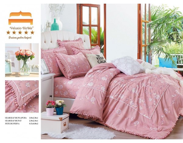Lenjerie cu volanase si broderie 4 piese GM15